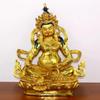 Feng Shui Copper Yellow God of Wealth Buddha Statue Tantric Home Living Office Sculptures