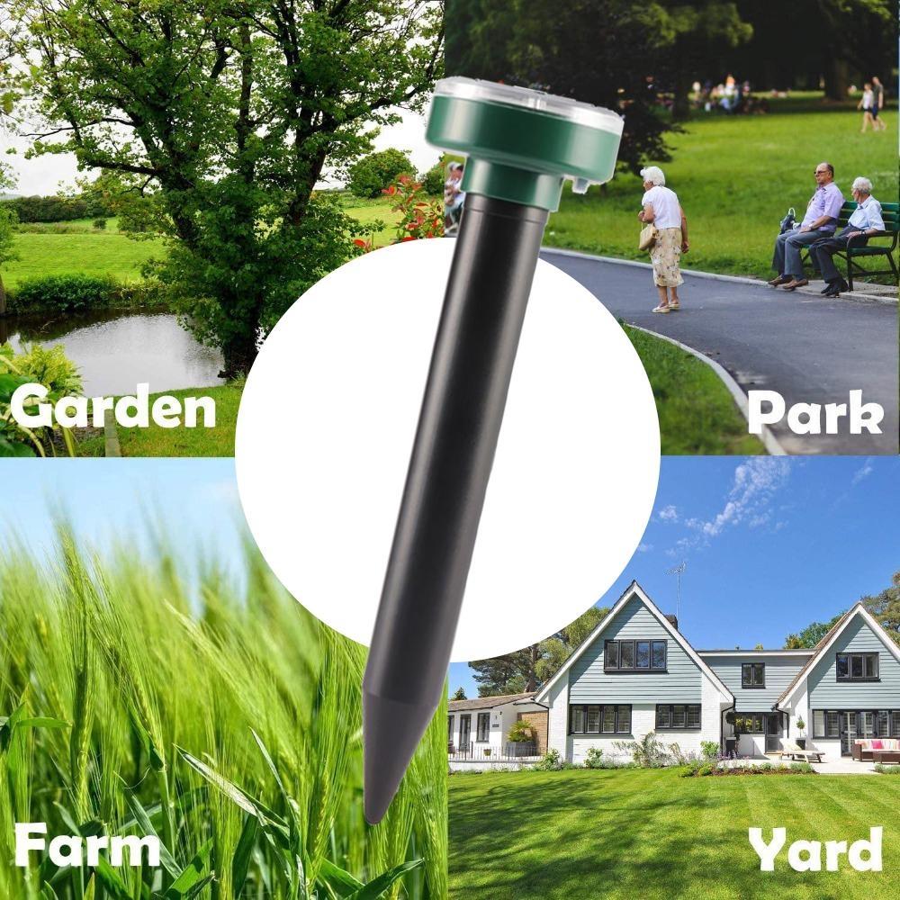 Solar Ultrasonic Electronic Mouse Repeller Snake Repeller Insect Repeller High Power Vibration Built Battery IP64 Sun Charging