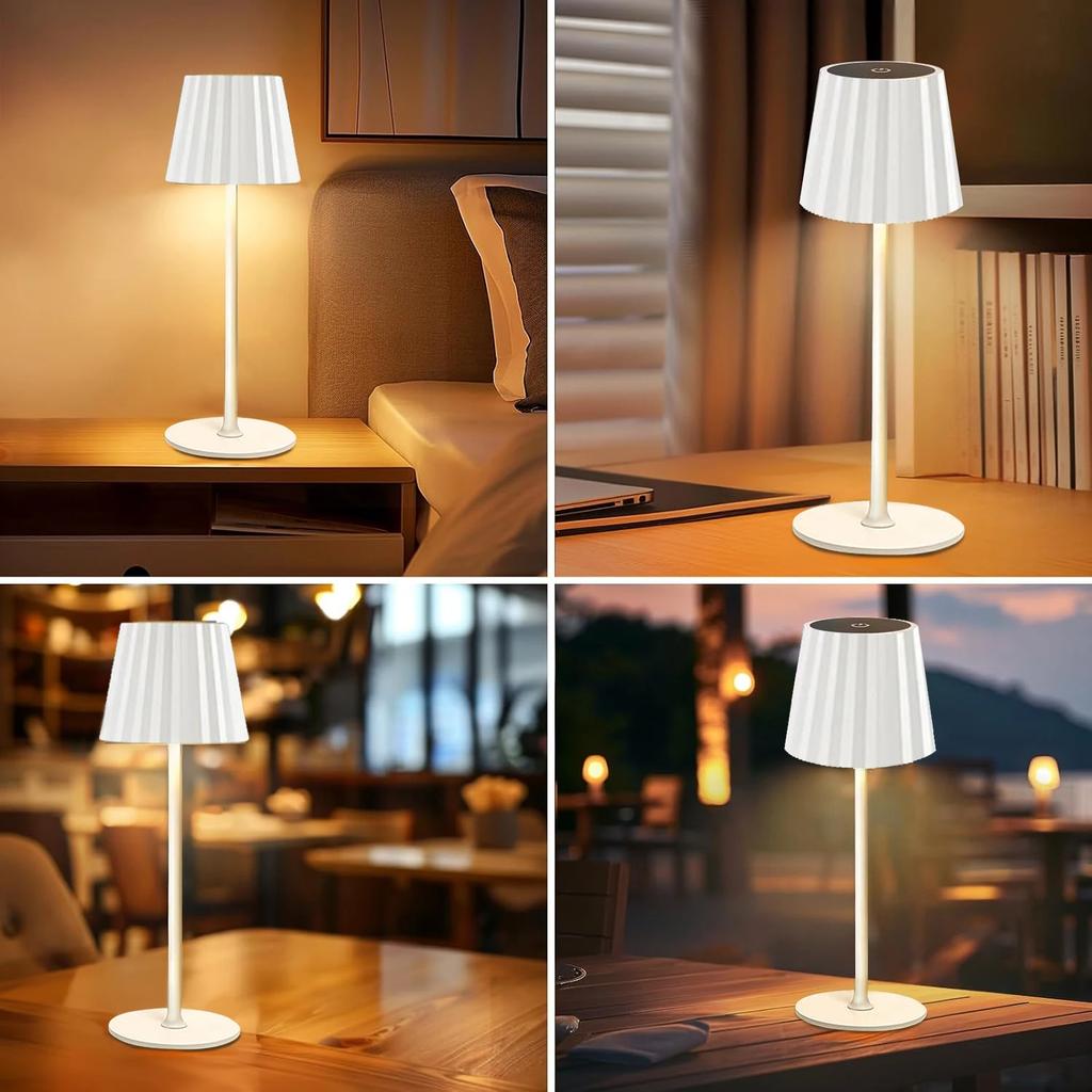 LED Rechargeable Desktop Table Lamp Wireless Touch Sensor Night Light Reading Lamp For Hotel Bar Restaurant Bedroom Decor Light