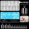 550 Ultra-Thin Seamless Transparent White Porcelain Toenail Tips for Pedicure Nail Art
