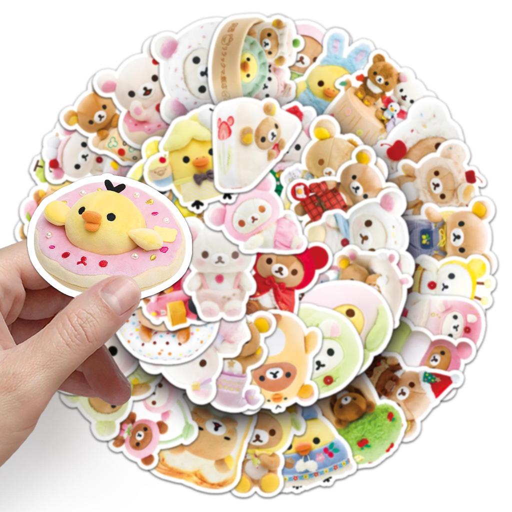 54 Adorable Rilakkuma Stickers: Waterproof Cartoon Relax Bear for Phone Cases & Thermos Cups