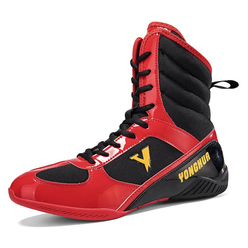 2190 Scarpe da Wrestling e Boxe Alte Antiscivolo Morbide per Allenamento Indoor & Competizione