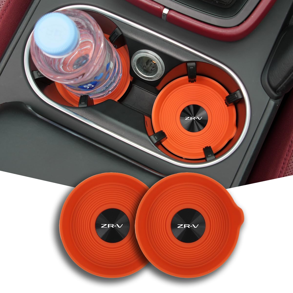 

silicone coasters with 70mm for the new and easy to Car interior accessories Non-slip handles, round, diameter, ZR-V. Waterproof, quiet, оранжевый