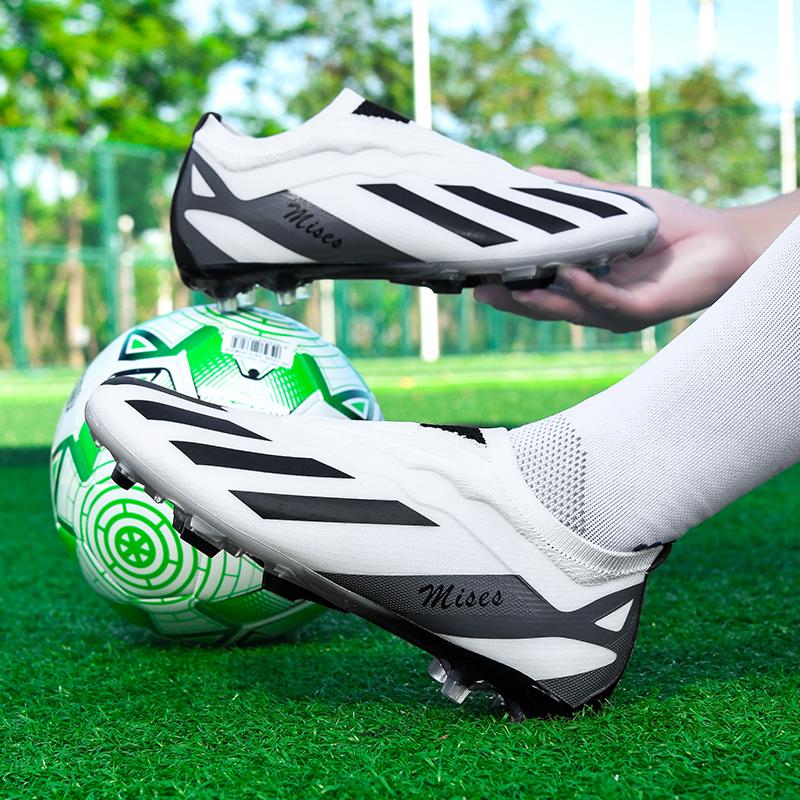 New Men Football Boots Cleats Outdoor Sport Training Breathable Soccer Shoes Long Spikes FG Boys Non Slip Match Comfortable