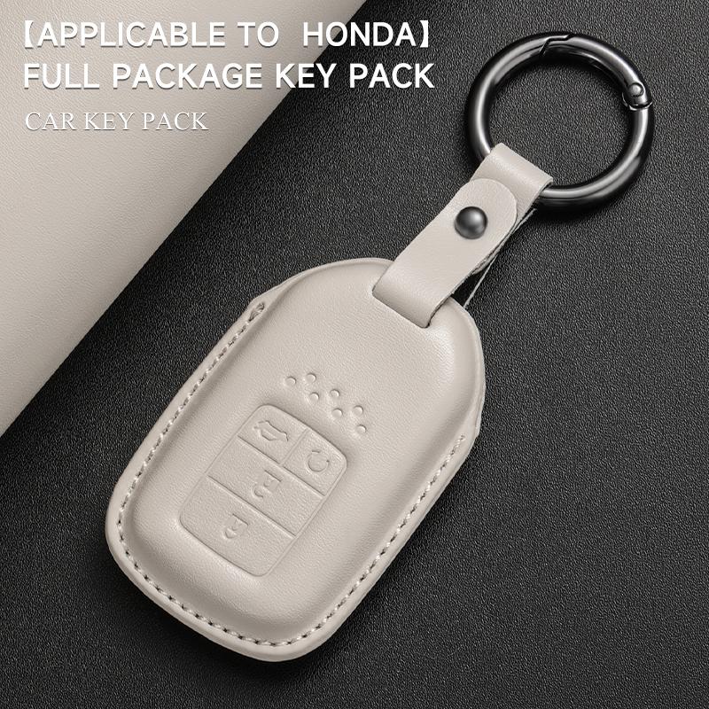 Genuine Leather Car Key Case Cover Key Bag For Honda Accord Civic Crv Vezel City CRIDER Fit Protect Set Car Accessories