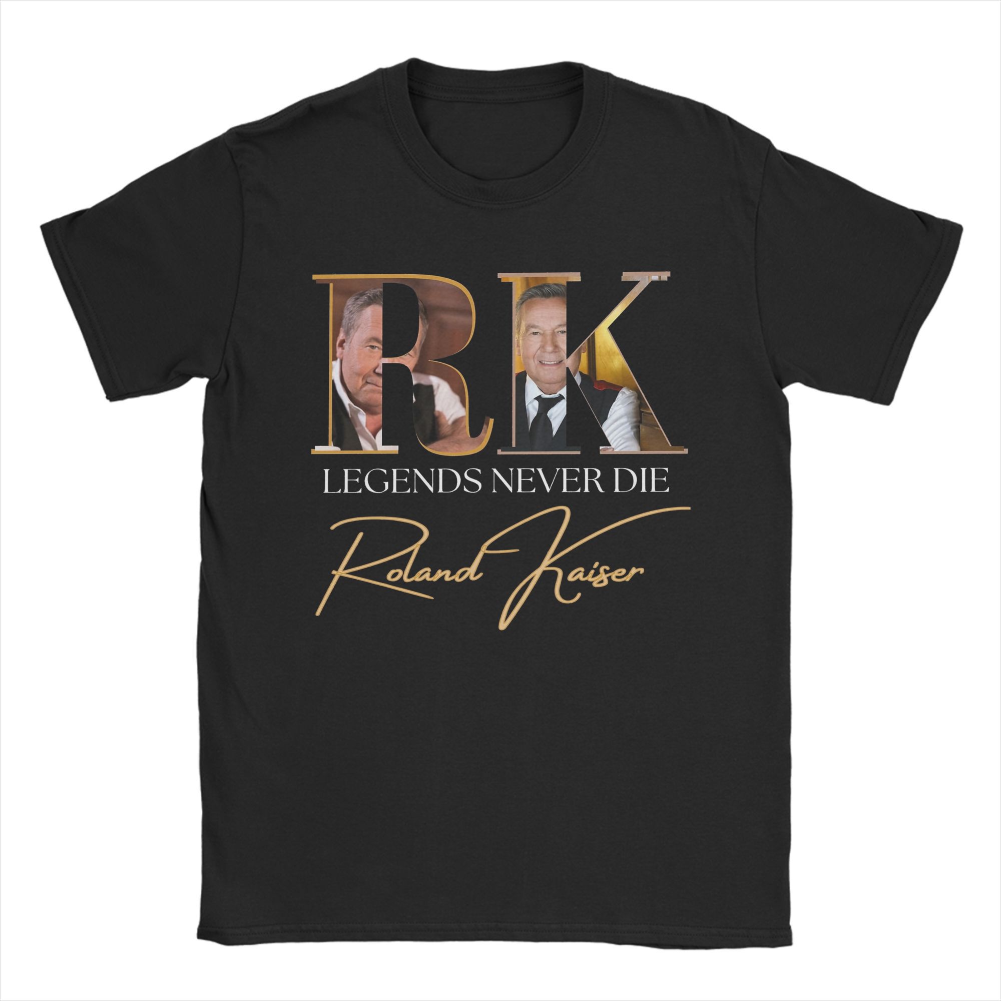 

Casual Roland Kaiser Festival Singer T-Shirt Men Round Collar Pure Cotton T Shirt Short Sleeve Tee Shirt Classic Clothes S