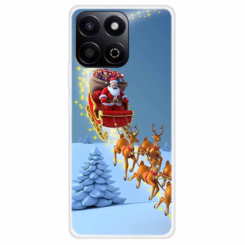 TPU Phone Case For Honor Play 60 Plus 5G/200 Smart 5G/Play 9T/X7c 4G Festive Christmas Pattern Protective Cover
