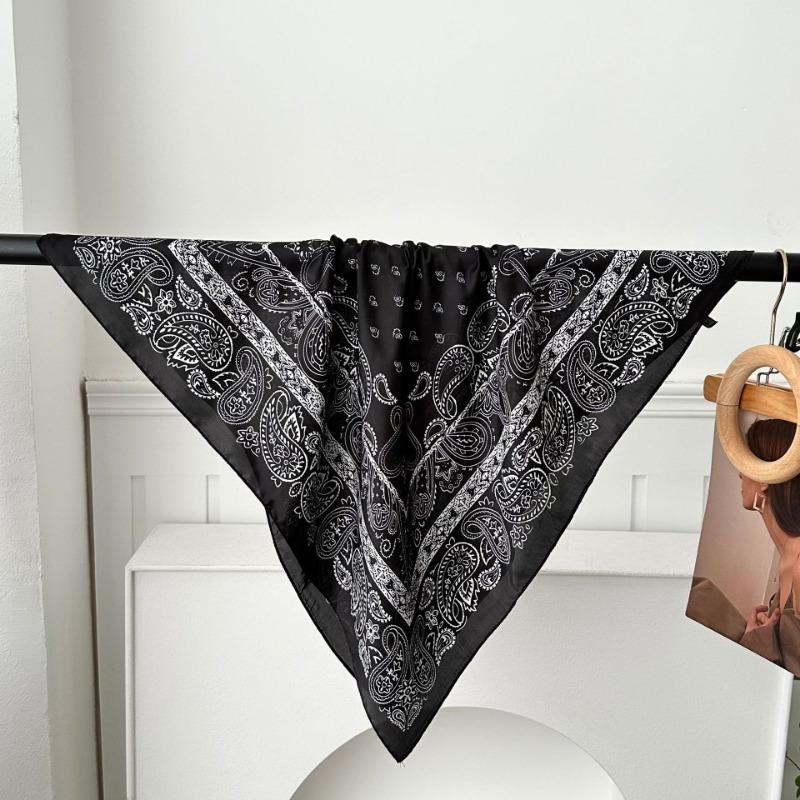 Polka Dot Silk Scarf Square Scarf High-end New Versatile Decorative Scarf Scarf Scarf Neck Cashew Flower Scarf Shawl Can Be Used As a Tube Top