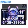 KINGRID 2025 W90 11 Inch Tablet Android 15 ,24GB RAM 256GB Memory(2TB TF),Large Display Widevide L1,Octa-core T615, 8000mAh,5G WiFi,4G LET,18W