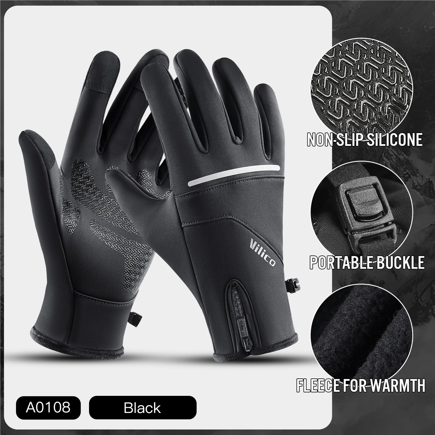 

Winter Cycling Gloves Touch Screen Bicycle Gloves Outdoor Scooter Windproof Riding Motorcycle Ski Warm Bike Gloves S