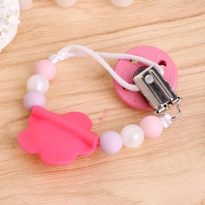 Baby Kids Silicone Clip Chain Holders Flower Pacifier Soother Nipple Leash Strap