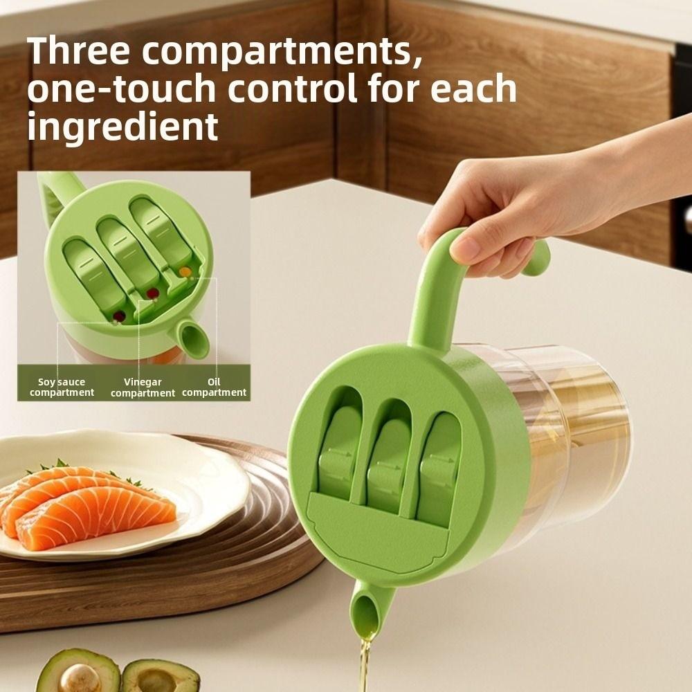 Independent Compartments Olive Oil Pourers Food Grade Cooking Oil Pot Reusable Soy Sauce Jug  Salad