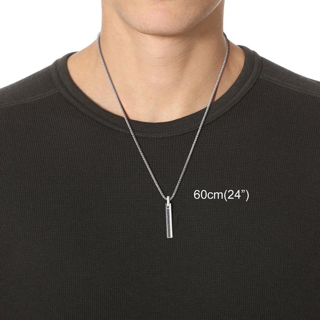 Stick Pendant Zirconia Stainless Steel Necklace for Men [Coai]
