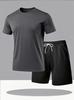 Men's European-Style Summer Casual Set: Trendy Short-Sleeved T-Shirt and Shorts, 2025 New Loose Two-Piece Sportswear