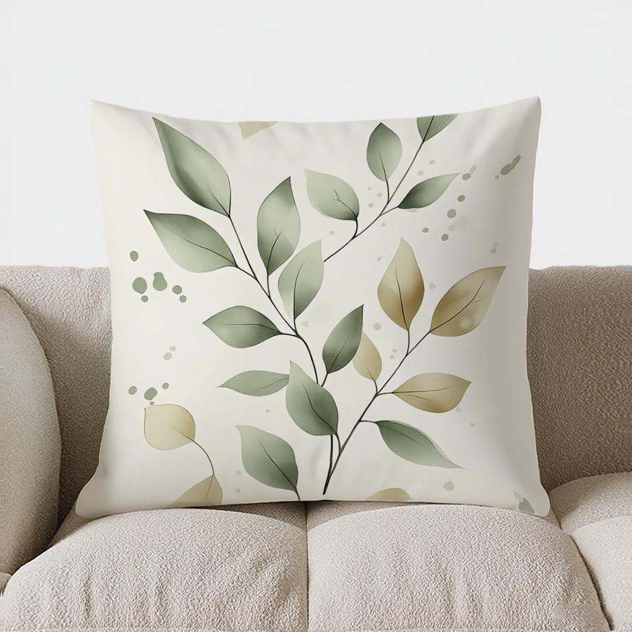 Home Decor Elegant Leafy Pattern Throw Pillow Cover Pattern Cushion Cover Suitable For Sofa Bedroom Car Pillow Cover