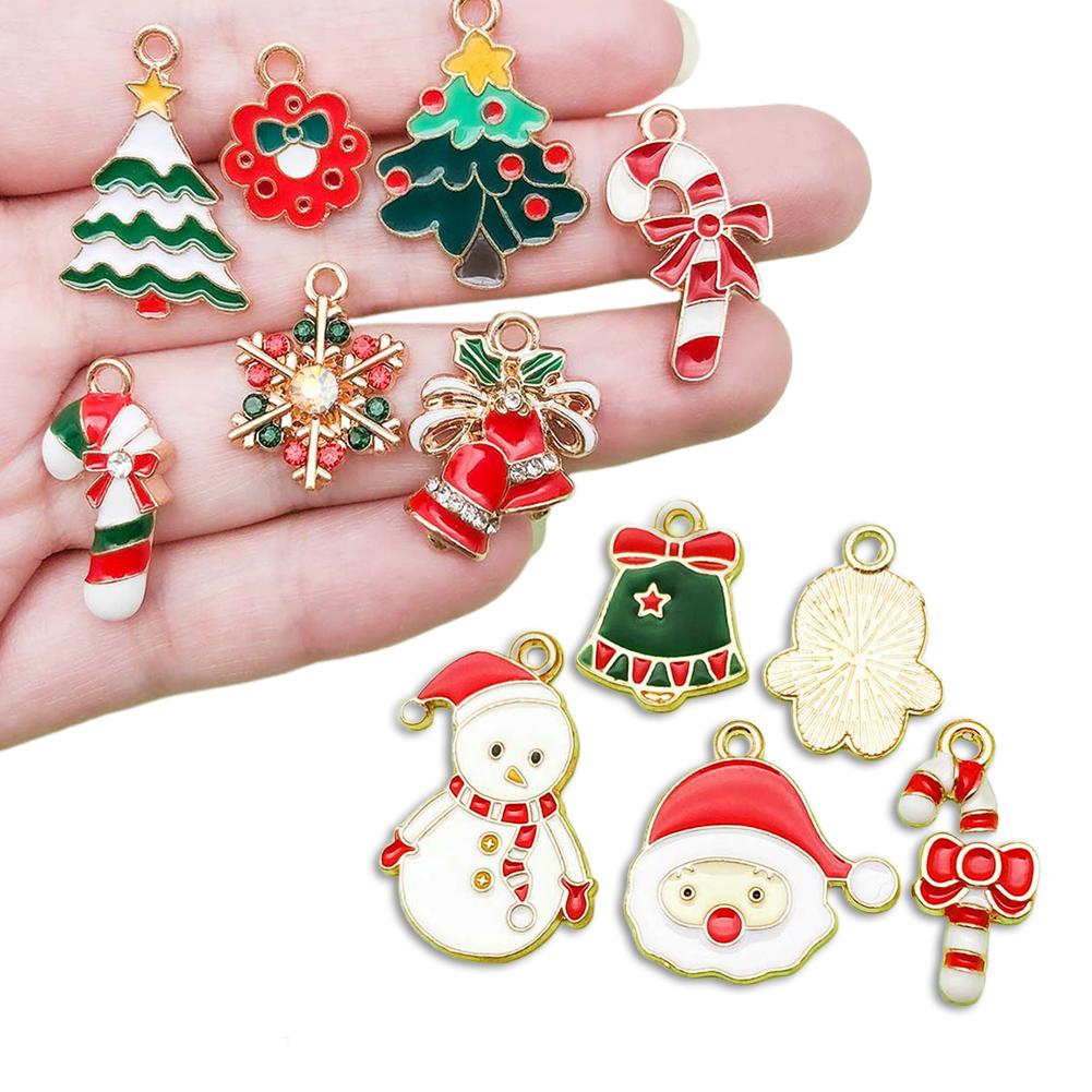 Assorted 50piece Christmas Drip-style Santa Claus And Decorations Sock Tree Ornament Snowman Creative Cartoon Pendant Reind U1A4