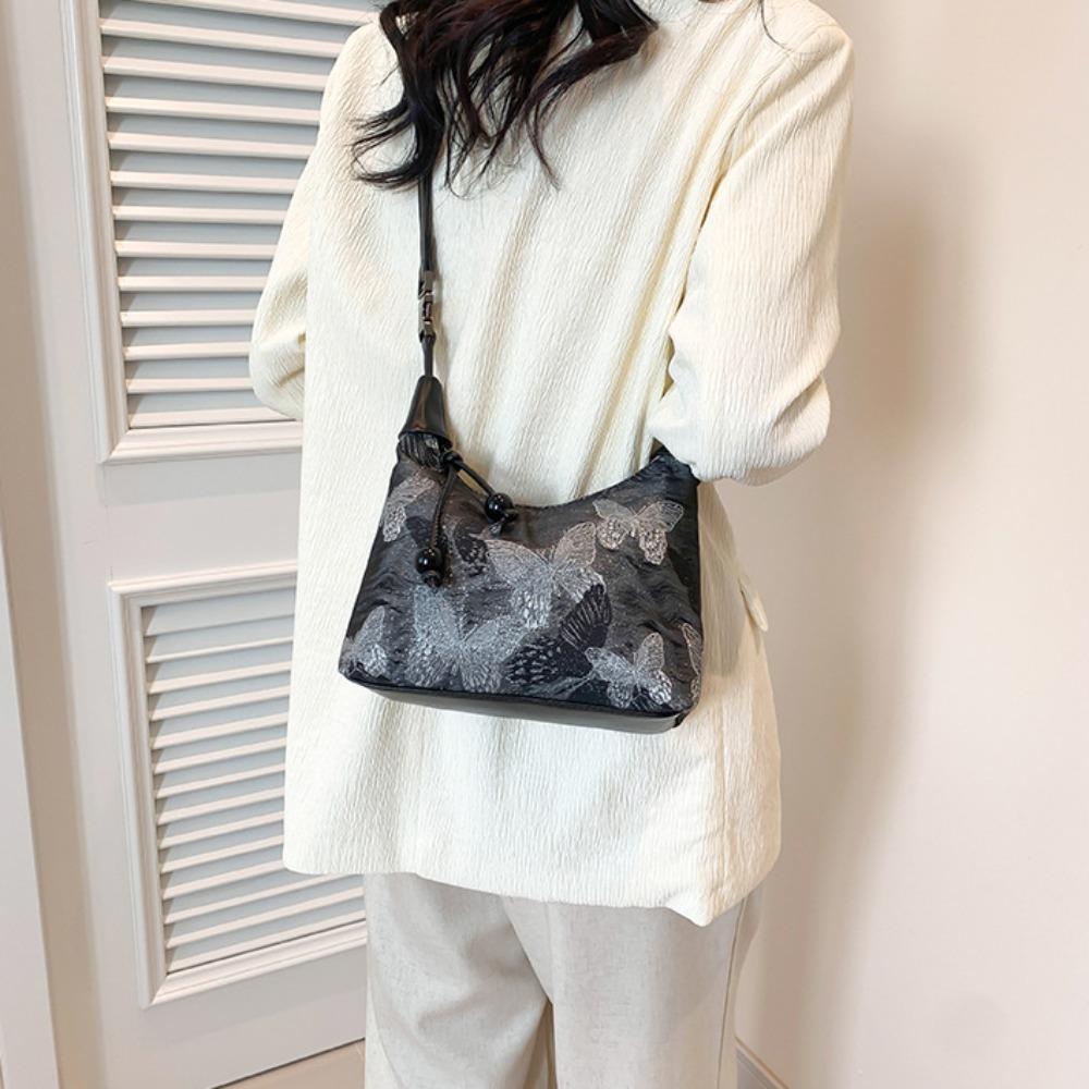 Simple New Chinese Style Bag Commute Cross Body Bag Casual Butterfly Embroidery Bag  Girls