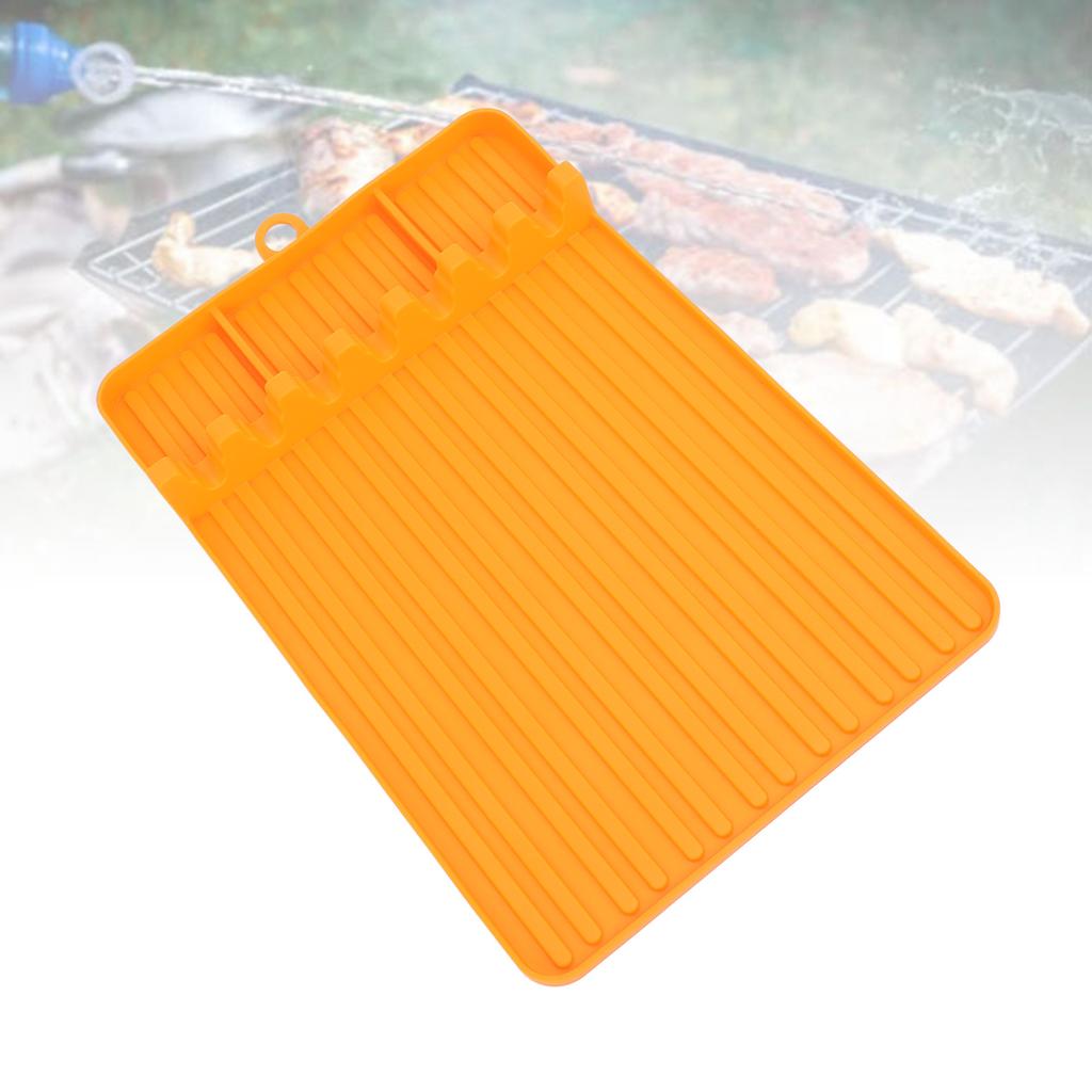 Silicone Griddle Tools Mat Heat Resistant Washable Reusable Soft Flexible Silicone Grill Side Shelf Mat for Baking Grilling Camping
