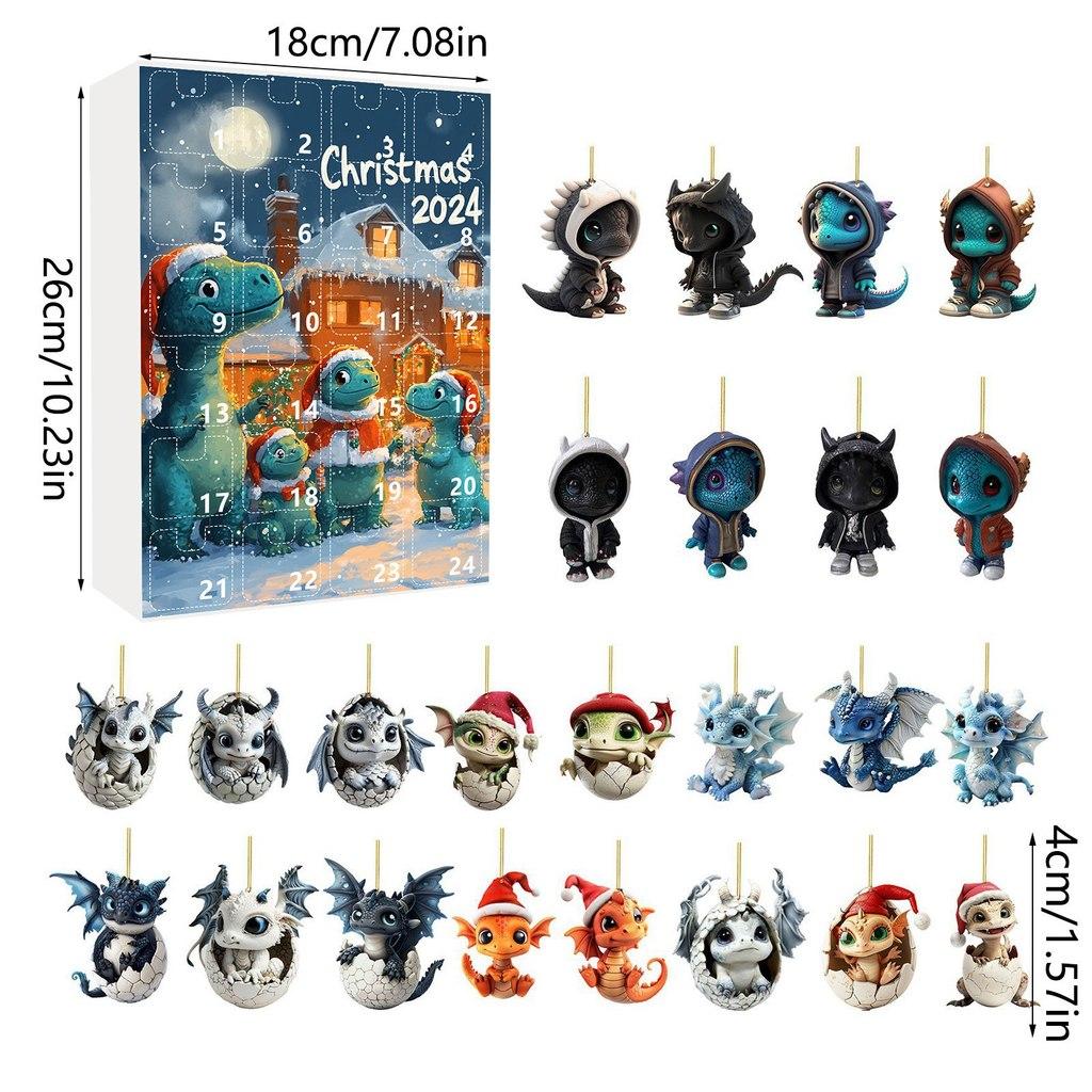 Christmas Countdown Dragon Acrylic Mini Ornament Gift For Holiday Decor