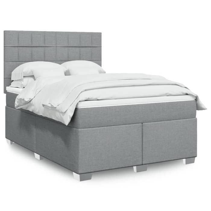 Maison Exclusive - Sommier à lattes de lit avec matelas Gris clair 160x200cm Tissu