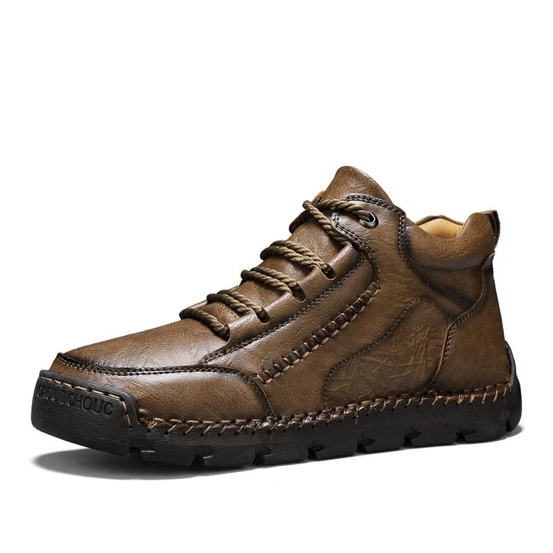 New Arrival Men High Top Shoes Treking Footwear Outdoor Leather Ankle Boots Fashion Lace Up Motorcycle Boots Non-Slip Man Botas