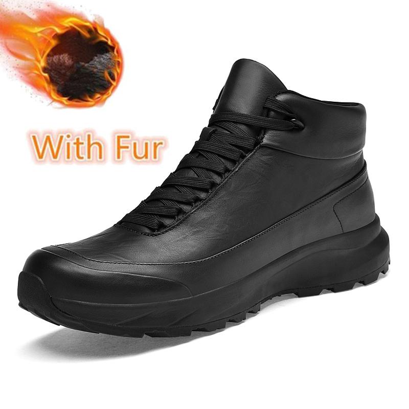 High-top Men`s Genuine Leather Shoes  Motorcycle