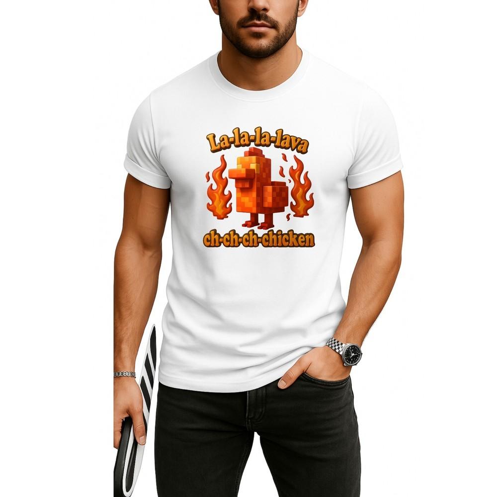 Steve's Lava Chicken T-Shirt, La-la-la-lava ch-ch-ch-chicken gamer tshirt,