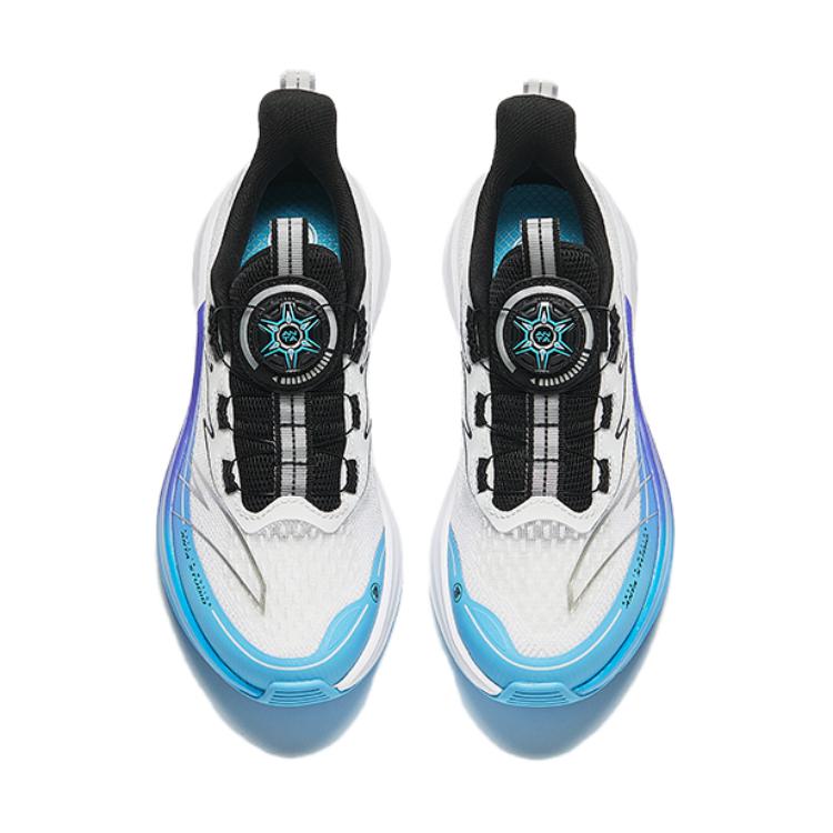 Anta Kids Hailang Comfortable Sports Non-Slip Wear-Resistant Low-Top Running Shoes Kids Sneaker White Blue A12435507-1