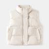 Boy's Zipper Shirt Sleeveless Cotton Coat Solid Color Coat Vest