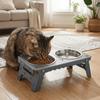 Foldable Raised Dog Double Bowl Removable Pet Feeding Station Pet Dining Table  for Dogs Cats