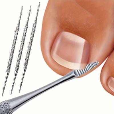 Professional Stainless Steel Nail File Dual-Headed Toenail Cleaner Pedicure Tools For Toenail Dirt Removal