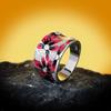 Ethnic Style Classical Rings for Women Silver Color Flower Metal Inlaid White Stones Ring Wedding Jewelry