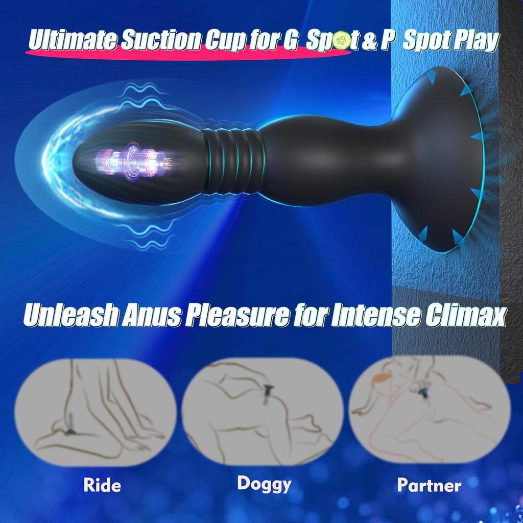Vibrating Anal Plug Sex Toys with Suction Cup Remote Control Prostate Massager Butt Plug Vibrator Anal Male Adult Sex Toy for Men Women