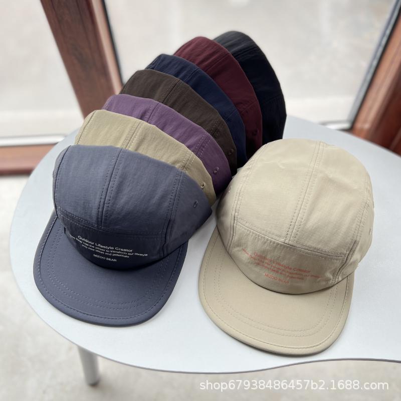 New Summer Outdoor Versatile Quick-drying Five-piece Hat Fashion Big Head Circumference Retro Hip-hop Street Skateboard Flat-brimmed Hat Tide