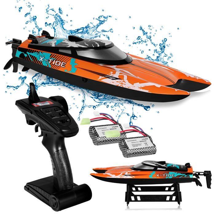 Barco radiocontrolado - OVERMAX - X-Tide - 25 km/h - 2 x 17 min - Rojo