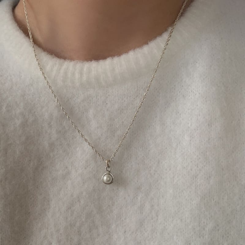Melliv Silver Melting Around 5mm Pearl Necklace_mvn39
