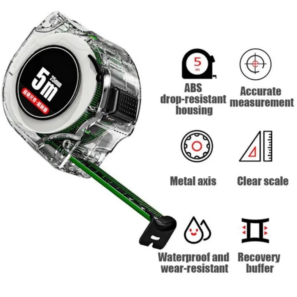 Self Locking Fluorescent Steel Tape Measure HighPrecision Ruler Measuring Tool Widened Meter Ruler