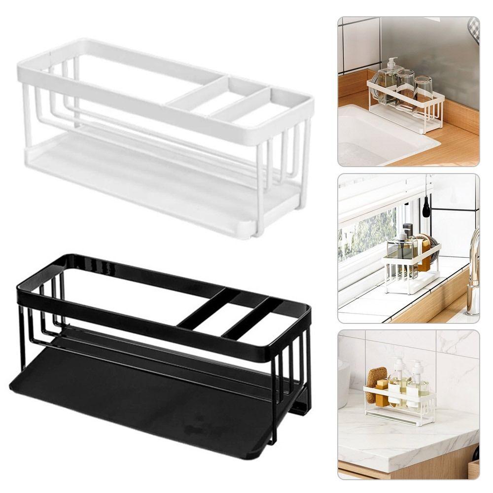 

Углеродистая сталь/ПП Стеллаж для хранения стоков Органайзер Держатель губки Прочная полка для раковины Тряпка