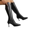 Plus Size Tall Boots Women's Fashion Pointed Toe Sleeve Waterproof Non-Slip Slim Folio Boots