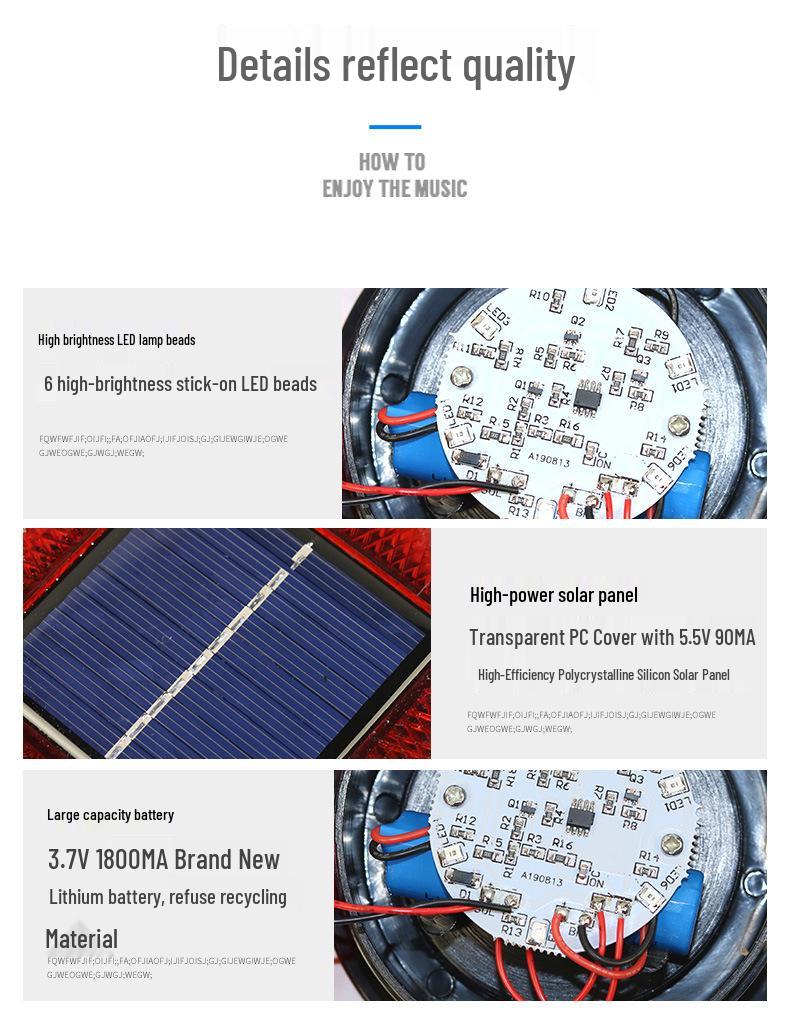 Red & Blue Solar Magnetic Roof Warning Light