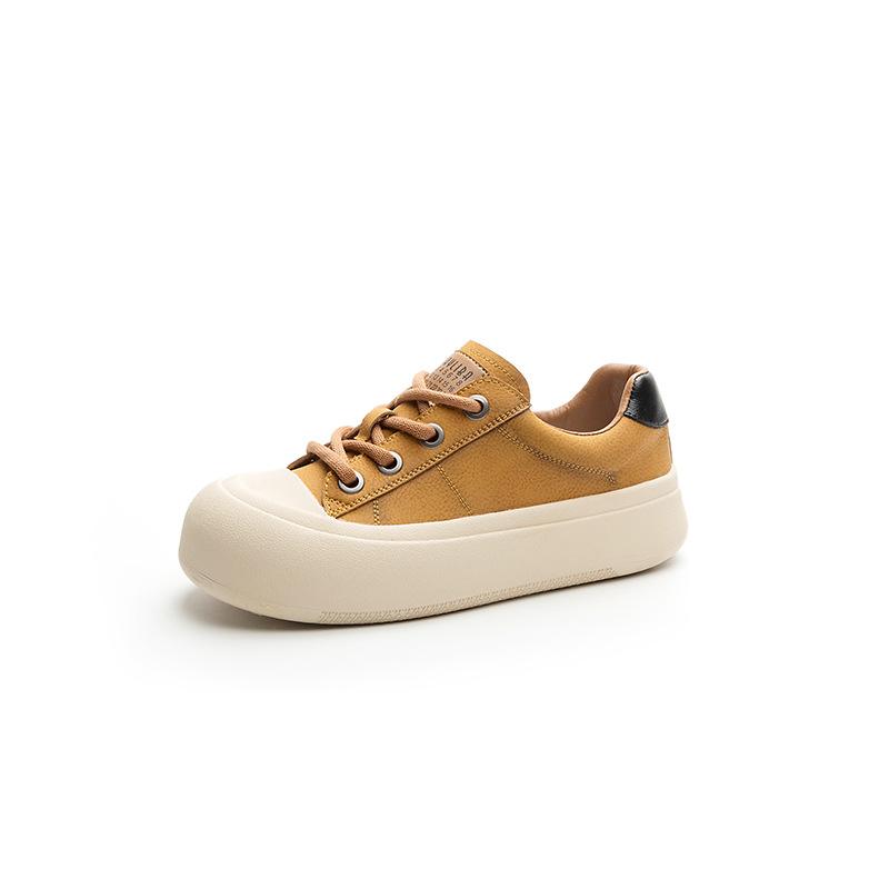 Summer new breathable leather hollow women's shoes soft sole versatile single shoes casual style retro board shoes women