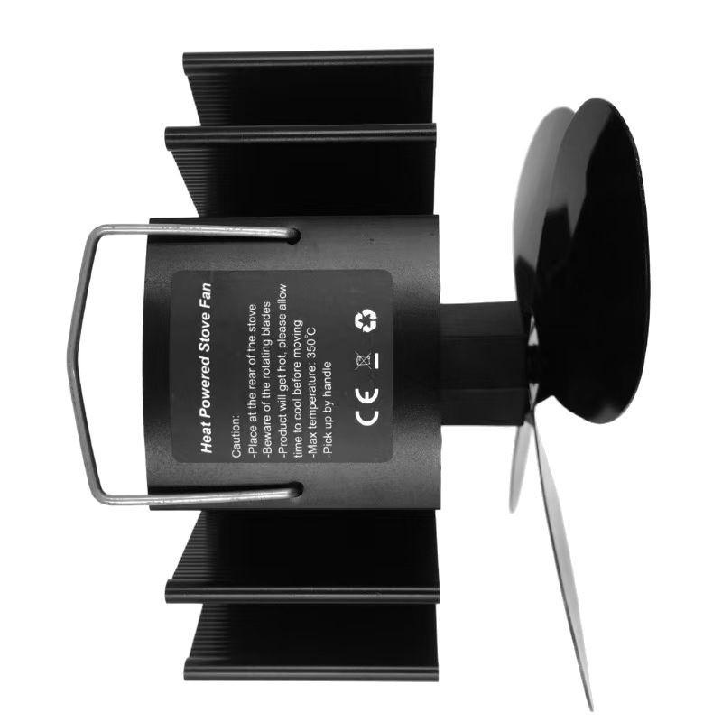 Klassischer geräuscharmer 4-Blatt-Kaminventilator aus Aluminium für Holzöfen