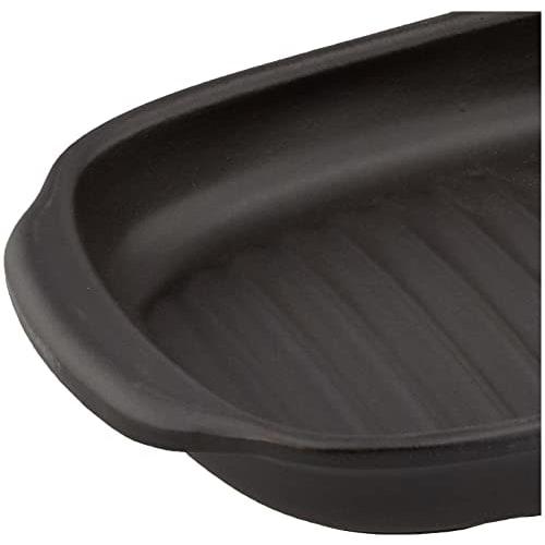 Ishigaki Grill Plate, Heat-Resistant Ceramic, 23.8cm Wide x 17cm Deep x 4cm High, Fish Grill, Microwave Safe, Grill Master Plus, Includes Recipes, Pro