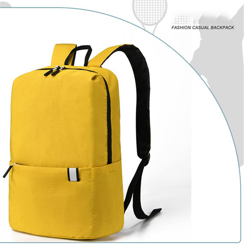 Portable Colorful Backpack Casual Simple Fashion Student Schoolbag Outdoor Night Reflection Travel Sport Bag