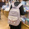 Junior High School Students 'schoolbag Women Light Reduce Burden Face Value Ins Style Large Capacity Backpack Primary Three-piece