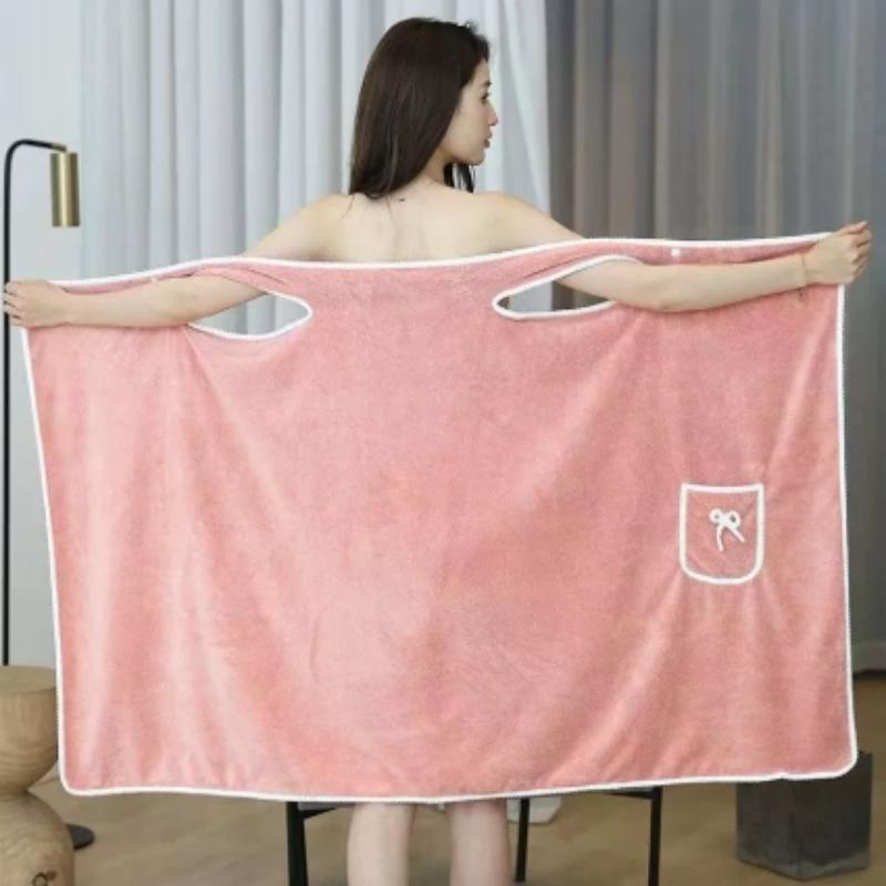 140*85Cm Womens Bath Towels Girls Wearable Fast Drying Bathing Beach Spa Bathrobes Wash Clothing, Shower Bath And Gym Towel