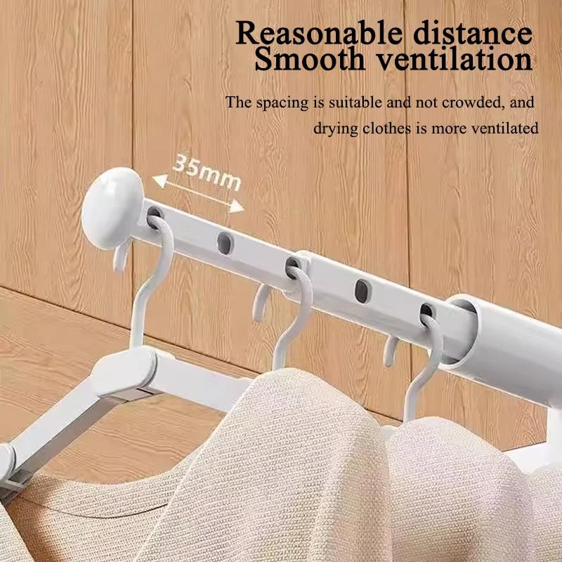 Thickened Portable Folding Hangers Window Frame Clothes Hanger Extendable Travel Clothes Drying Rack Easy Install & Carry