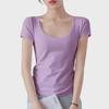 Women's Slim Fit White Round Neck Pure Cotton Short Sleeve T-Shirt - Summer 2025
