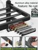 No Drill Bathroom Hardware Towel Rack Black 40CM-60CM Folding Aluminum Towel Rack Holder With Hook Towel Holder Tissue Holder