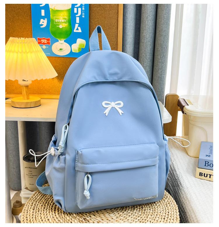 Schoolbag Japanese Ins Solid Color Simple Small Backpack, High Value Campus Light Junior High School Student Schoolbag Commuting Backpack